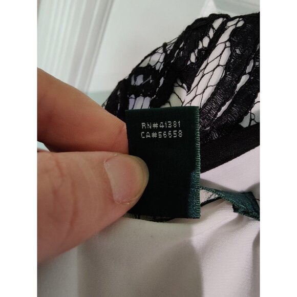 Lauren Ralph Lauren Ivory & Black Lace Bodycon Knee-Length Short Sleeve Dress 4 - Picture 10 of 11